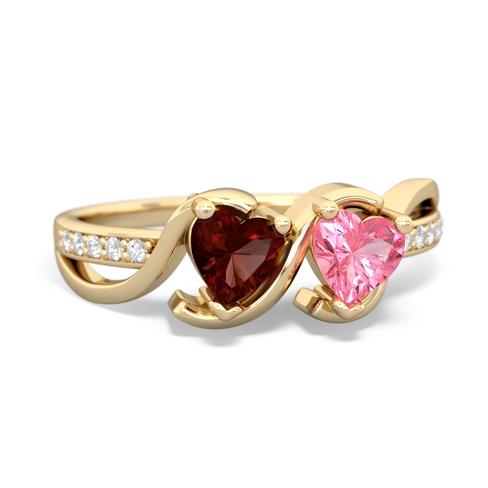 Garnet Side By Side 14K Yellow Gold ring R3090