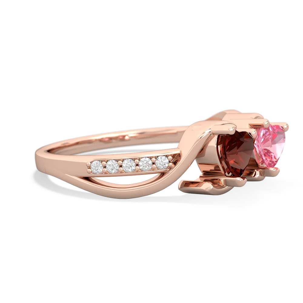 Garnet Side By Side 14K Rose Gold ring R3090