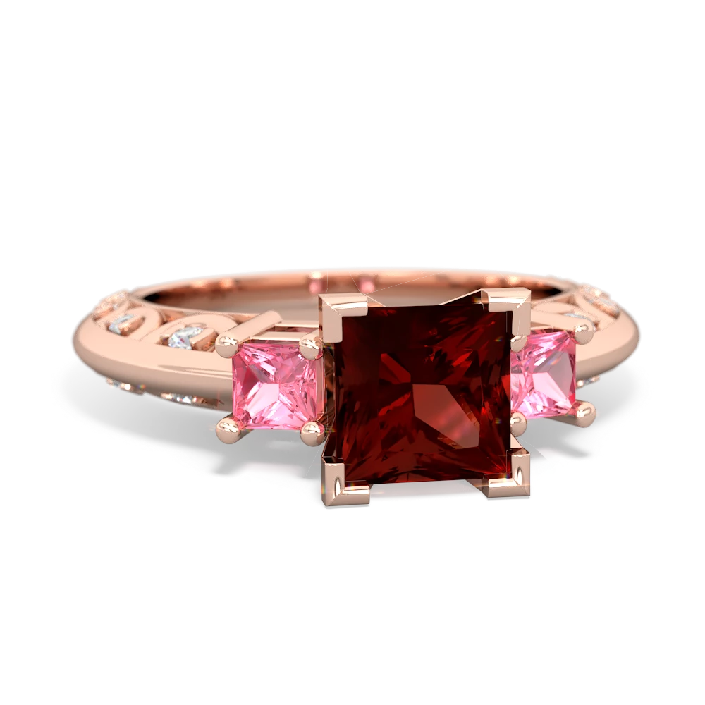 Garnet Eternal Embrace Engagement 14K Rose Gold ring C2001