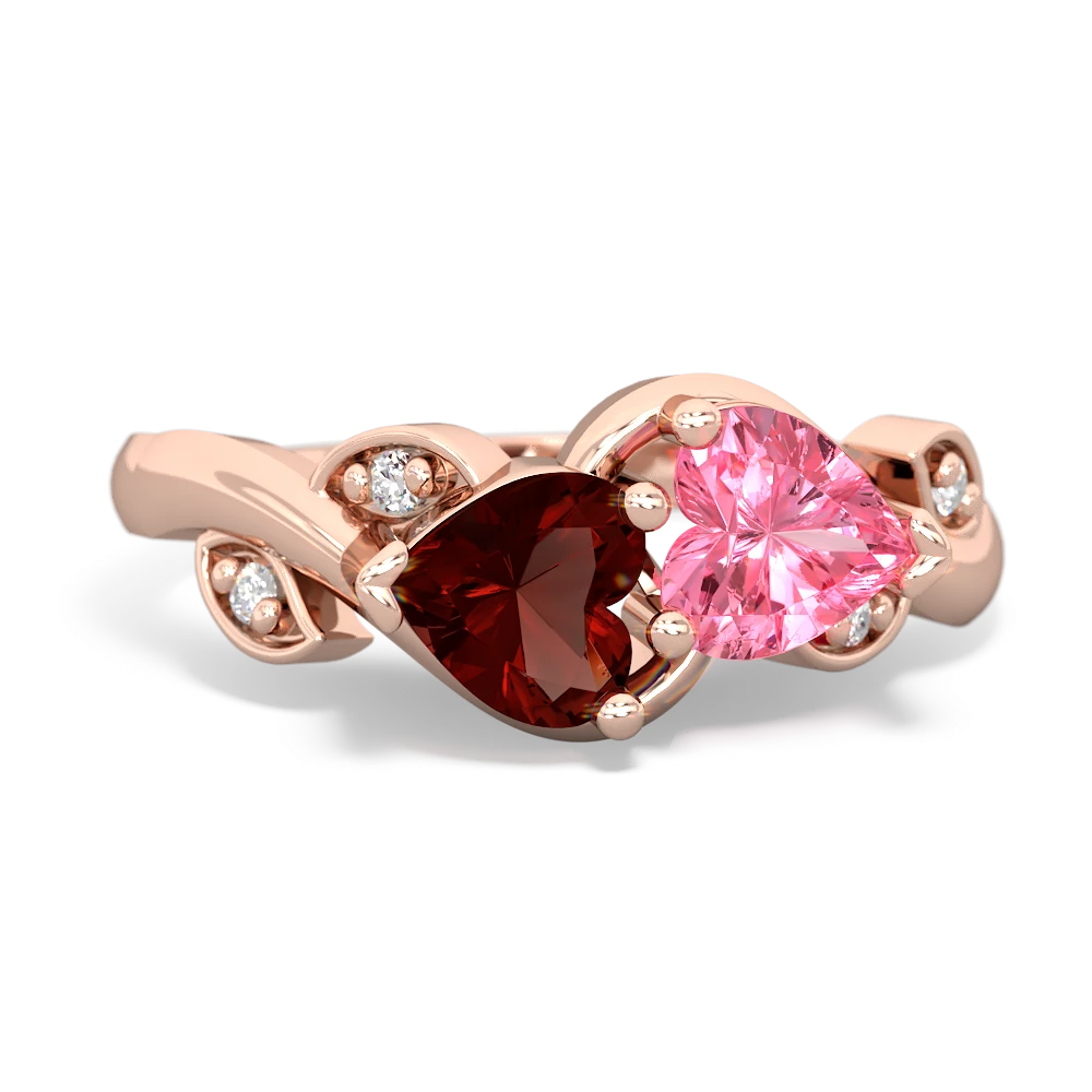 Garnet Floral Elegance 14K Rose Gold ring R5790