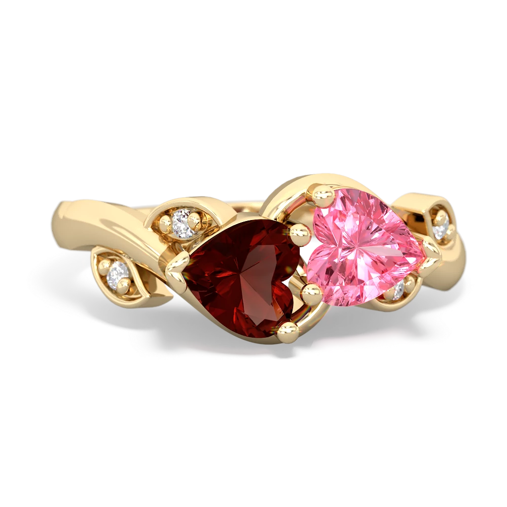 Garnet Floral Elegance 14K Yellow Gold ring R5790