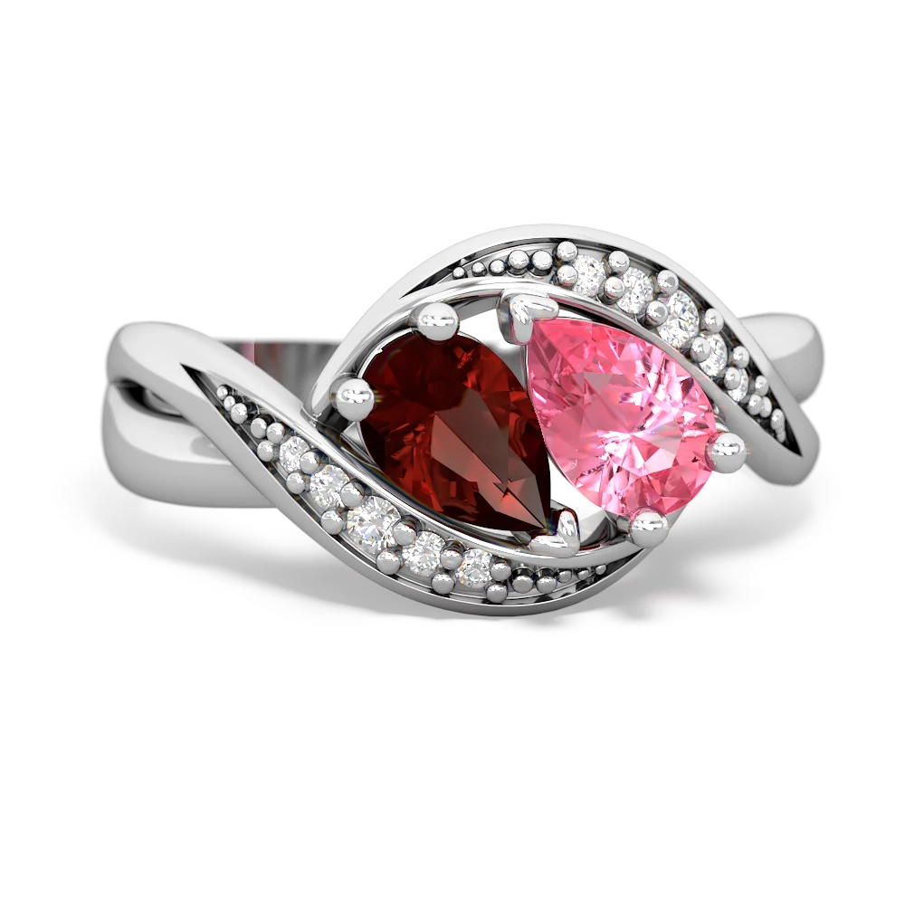 Garnet Summer Winds 14K White Gold ring R5342