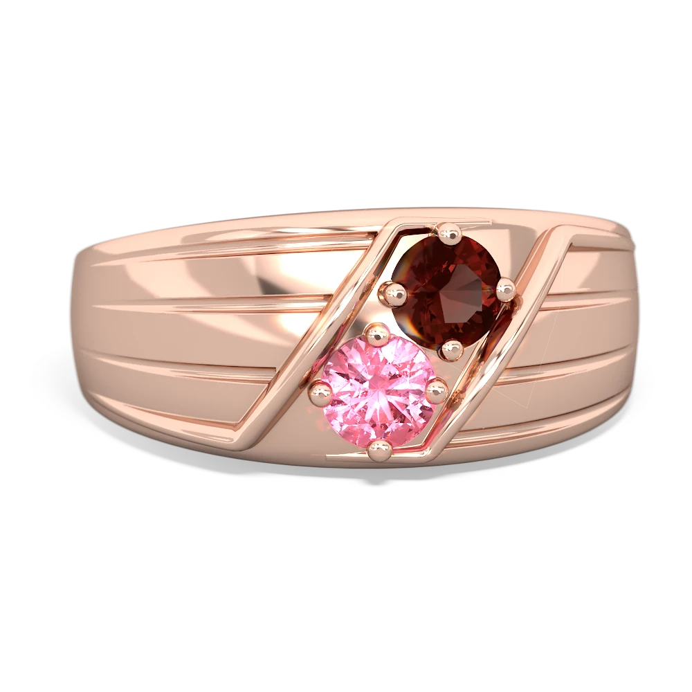 Garnet Men's Streamline 14K Rose Gold ring R0460