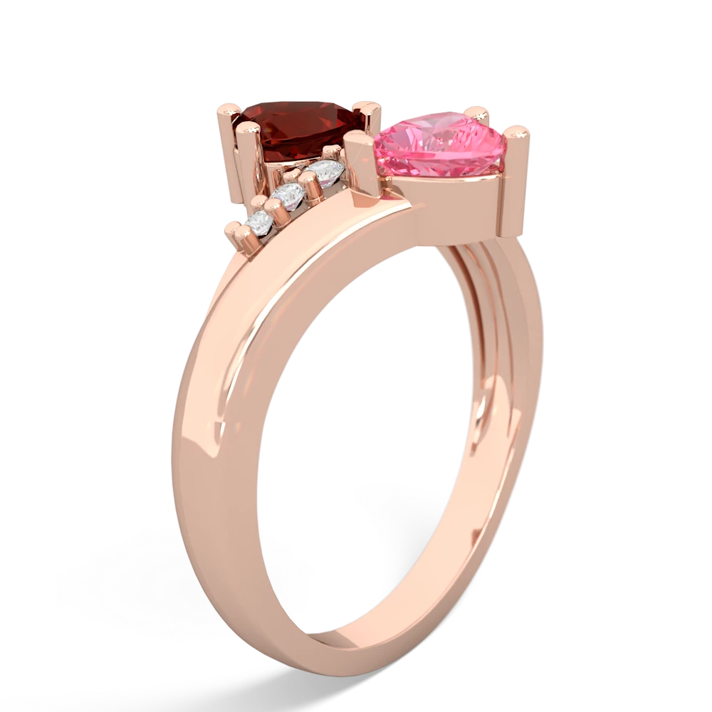 Garnet Heart To Heart 14K Rose Gold ring R2064