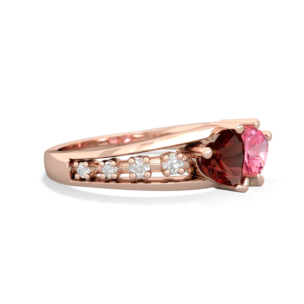 Garnet Heart To Heart 14K Rose Gold ring R3342