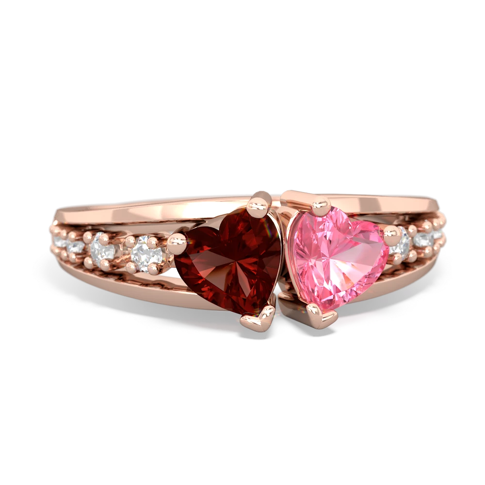 Garnet Heart To Heart 14K Rose Gold ring R3342