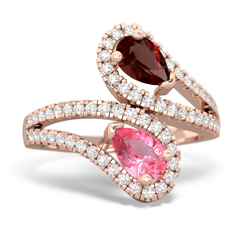 Garnet Diamond Dazzler 14K Rose Gold ring R3000