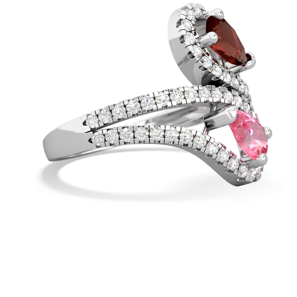 Garnet Diamond Dazzler 14K White Gold ring R3000