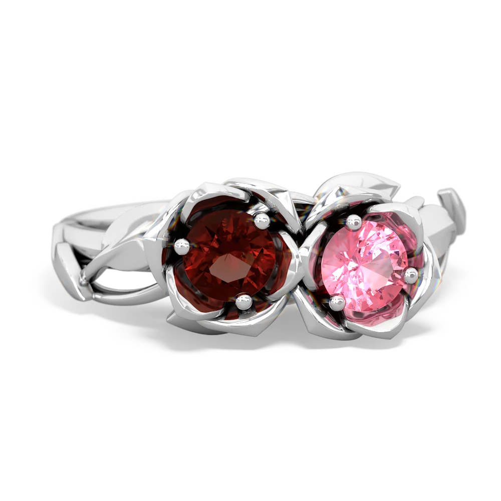 Garnet Rose Garden 14K White Gold ring R5510