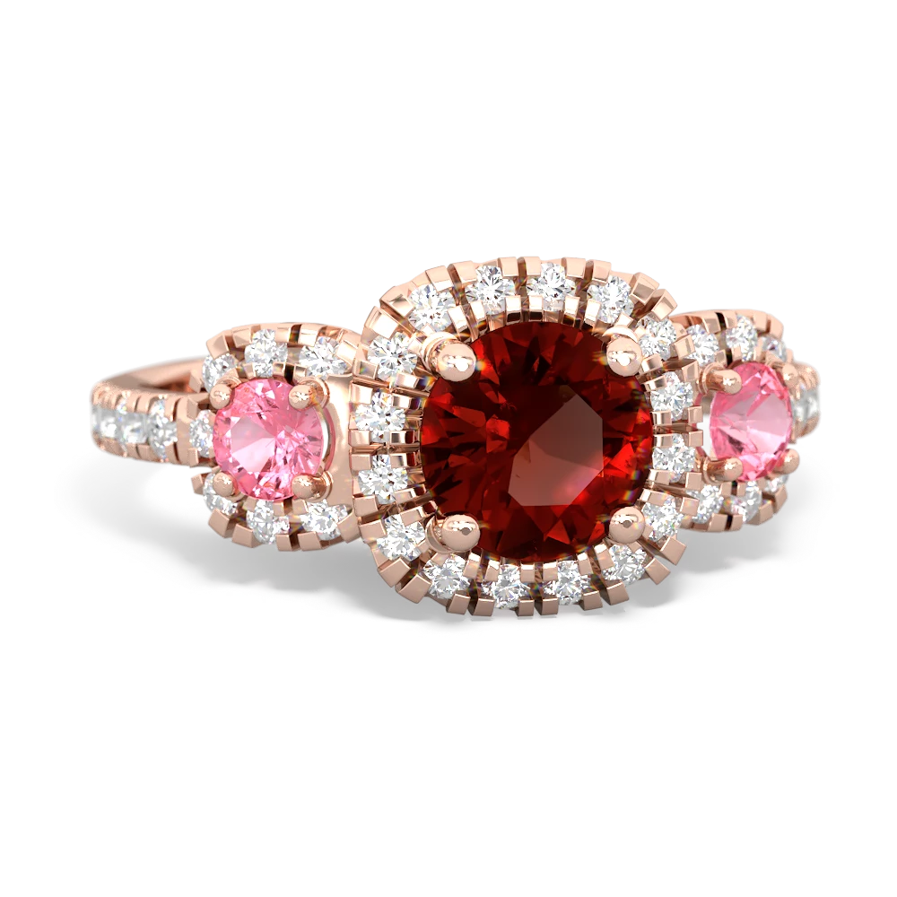 Garnet Regal Halo 14K Rose Gold ring R5350