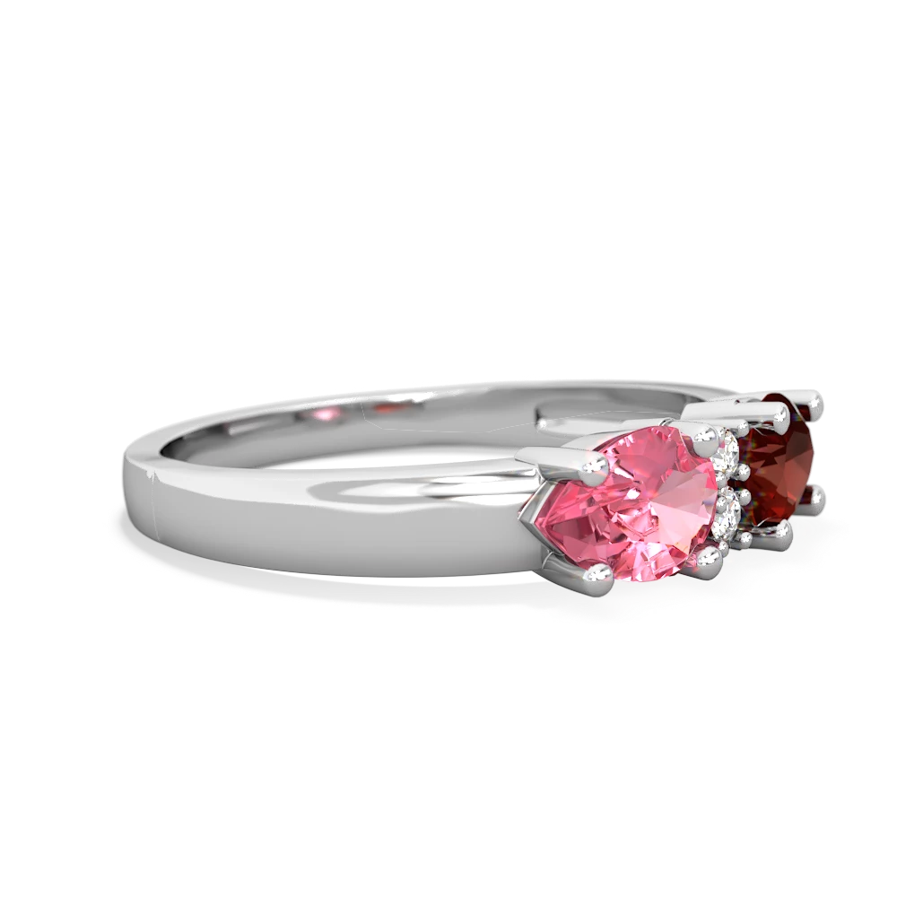 Garnet Pear Bowtie 14K White Gold ring R0865