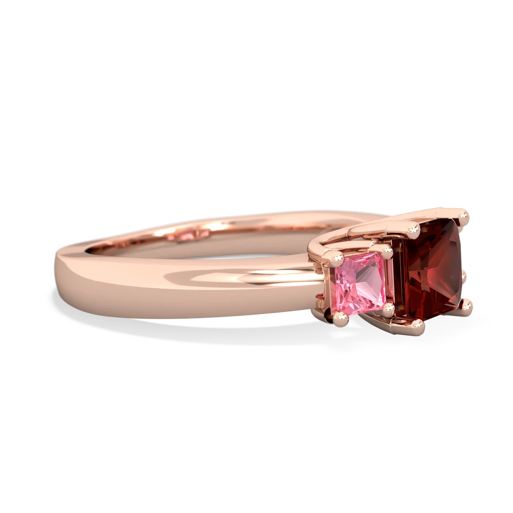 Garnet Three Stone Trellis 14K Rose Gold ring R4015