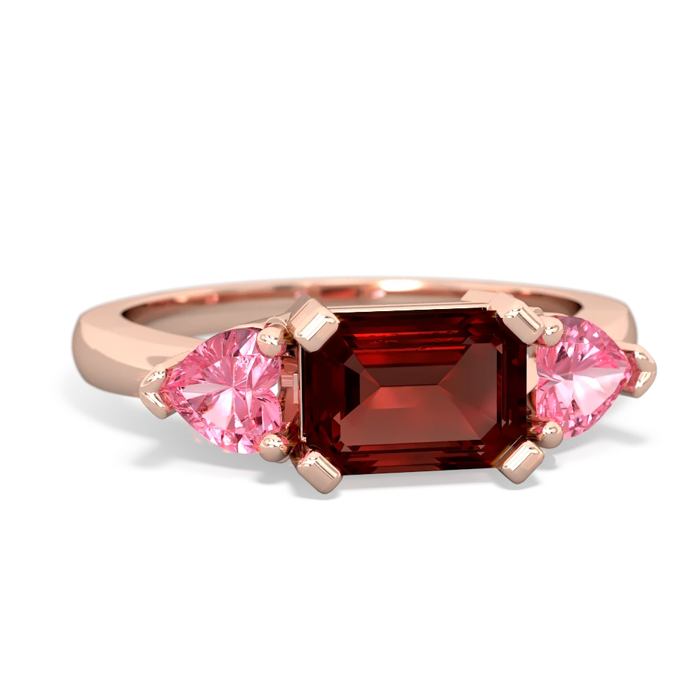 Garnet Three Stone 14K Rose Gold ring R5235