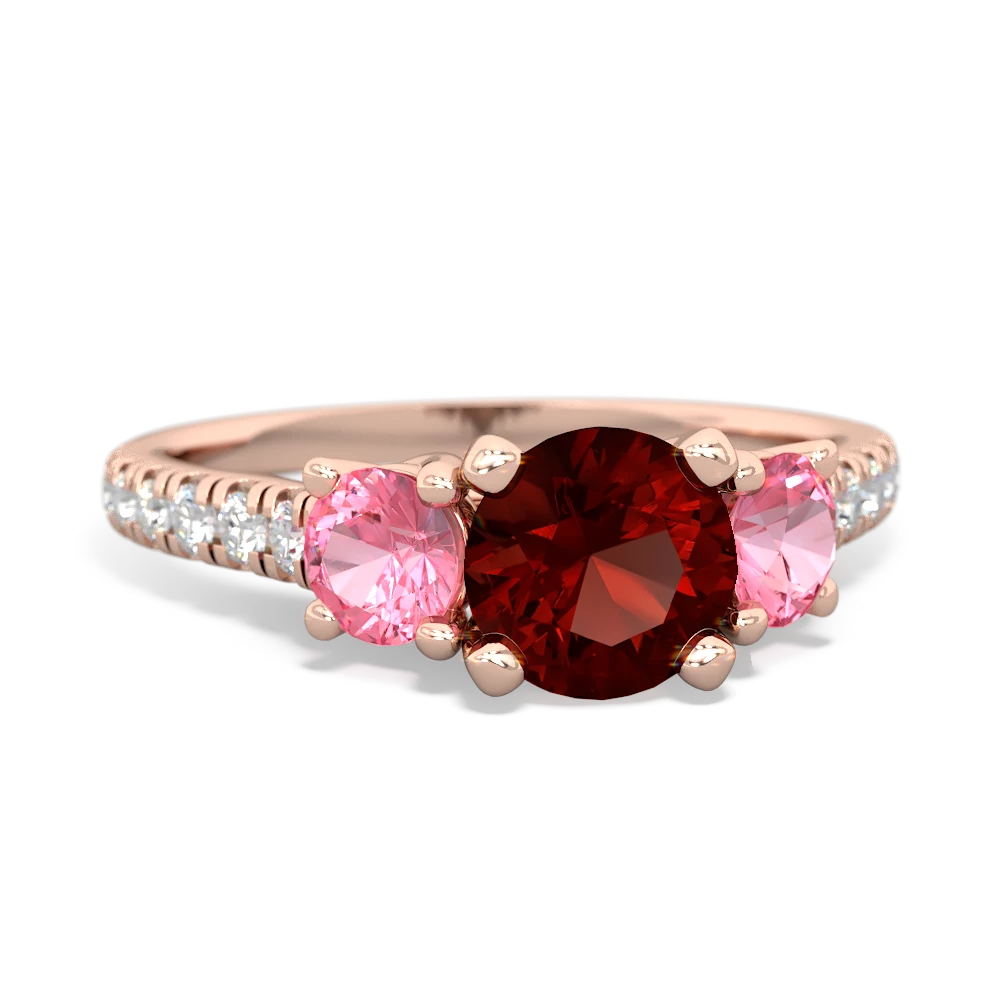 Garnet Pave Trellis 14K Rose Gold ring R5500