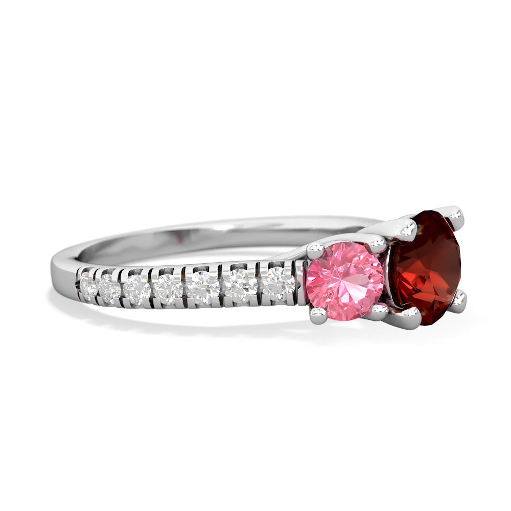 Garnet Pave Trellis 14K White Gold ring R5500