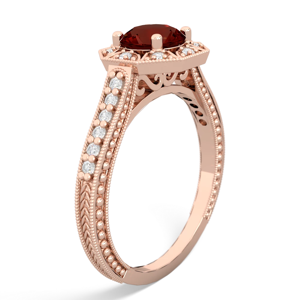 Garnet Art-Deco Starburst 14K Rose Gold ring R5520