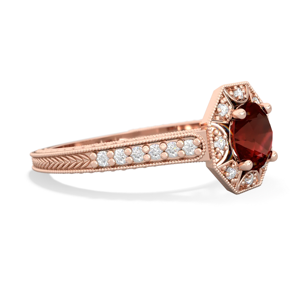 Garnet Art-Deco Starburst 14K Rose Gold ring R5520