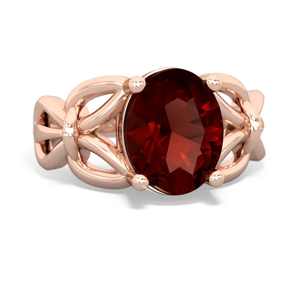 Garnet Celtic Knot Cocktail 14K Rose Gold ring R2377