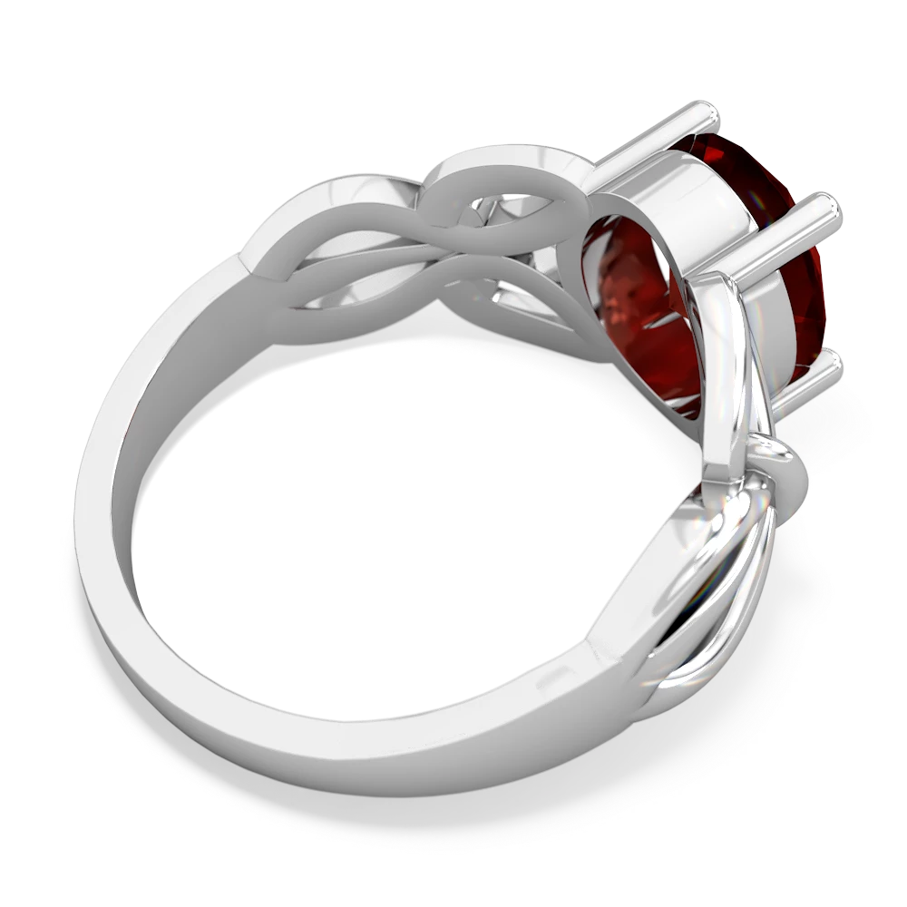 Garnet Celtic Knot Cocktail 14K White Gold ring R2377