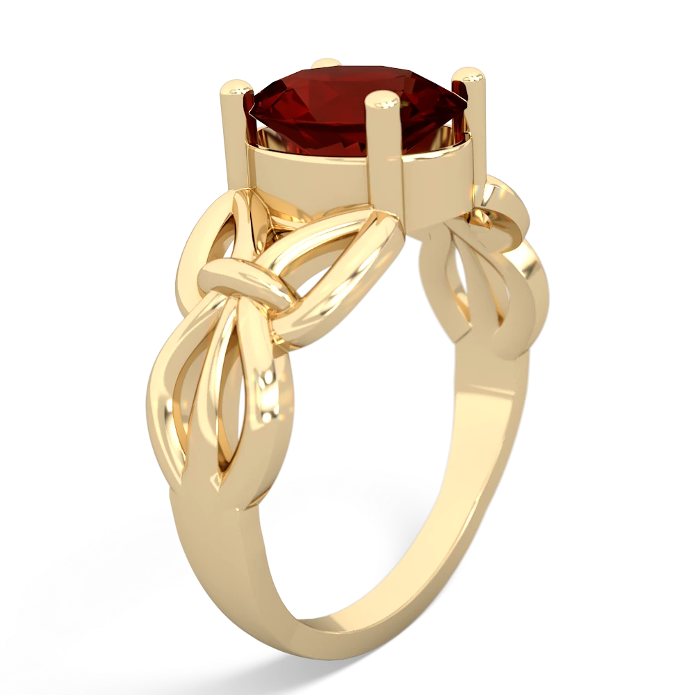 Garnet Celtic Knot Cocktail 14K Yellow Gold ring R2377