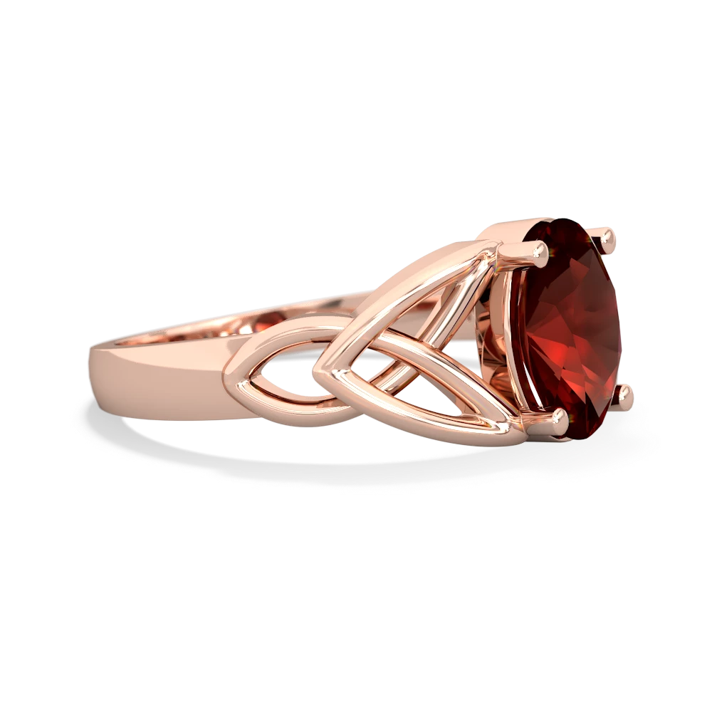 Garnet Celtic Trinity Knot 14K Rose Gold ring R2389