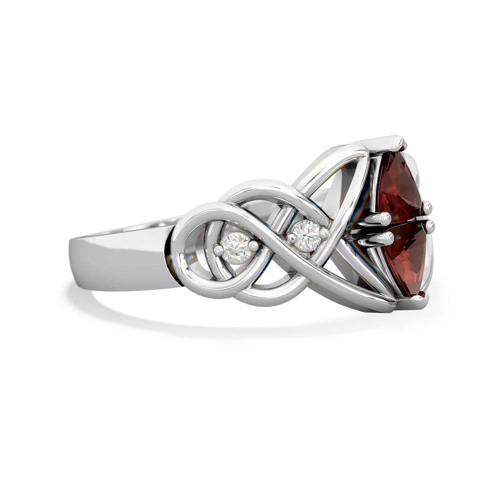 Garnet Keepsake Celtic Knot 14K White Gold ring R5300