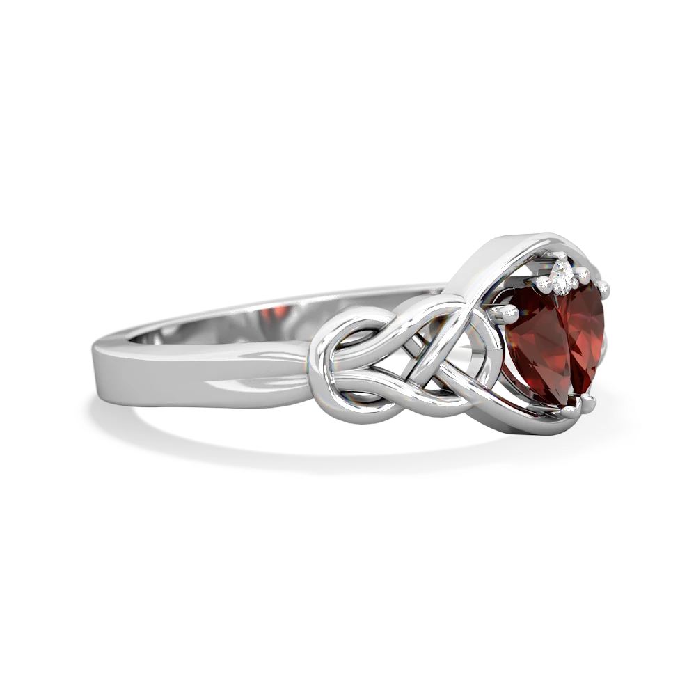 Garnet Celtic Love Knot 14K White Gold ring R5420