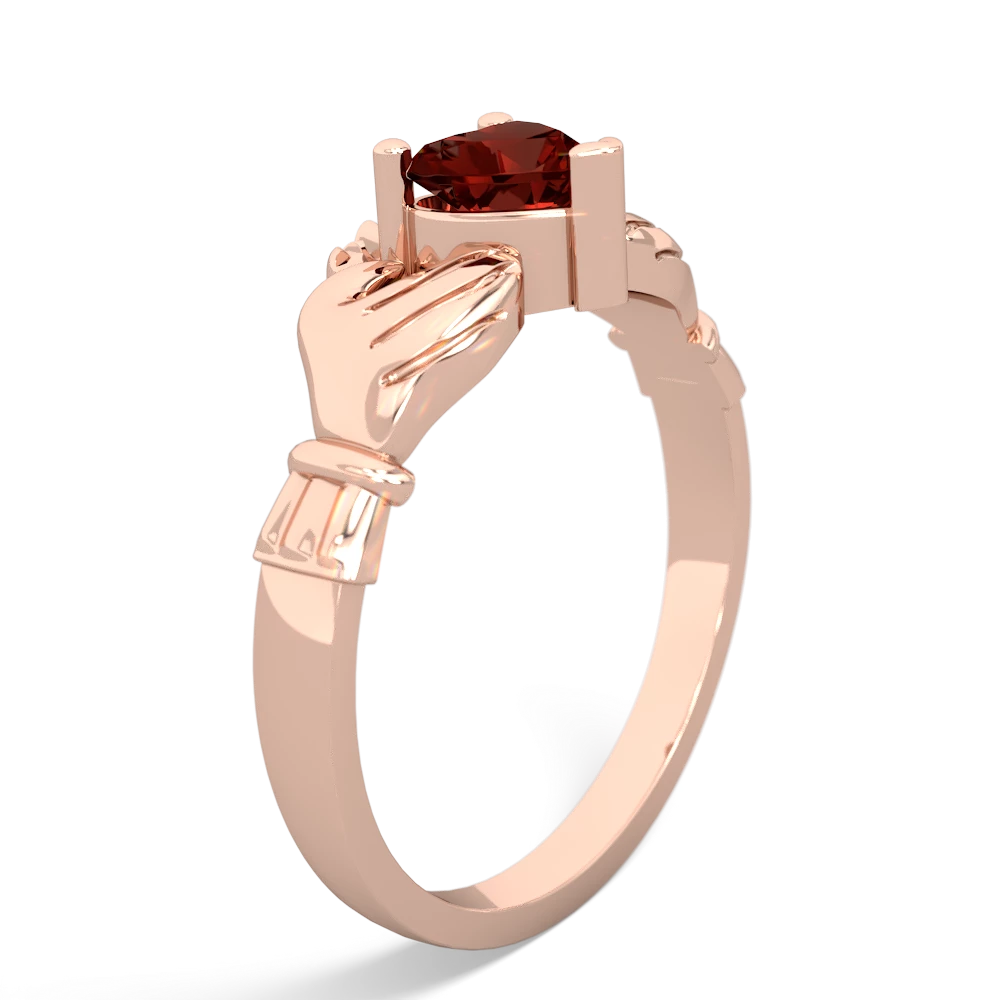 Garnet Claddagh 14K Rose Gold ring R2370