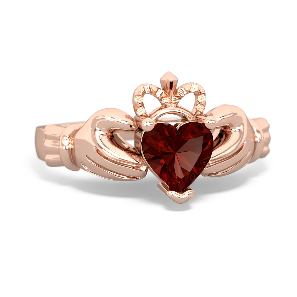 Garnet Claddagh 14K Rose Gold ring R2370
