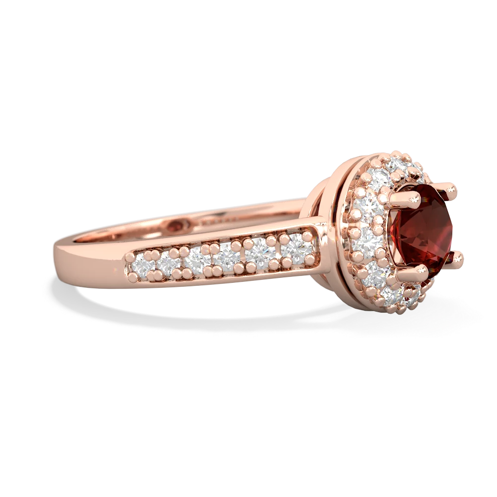 Garnet Diamond Halo 14K Rose Gold ring R5370