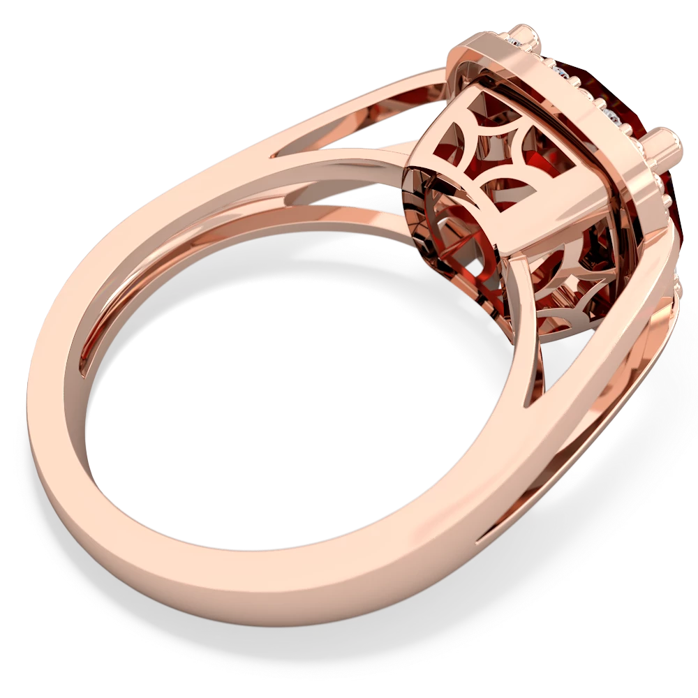 Garnet Art Deco Cocktail 14K Rose Gold ring R2498