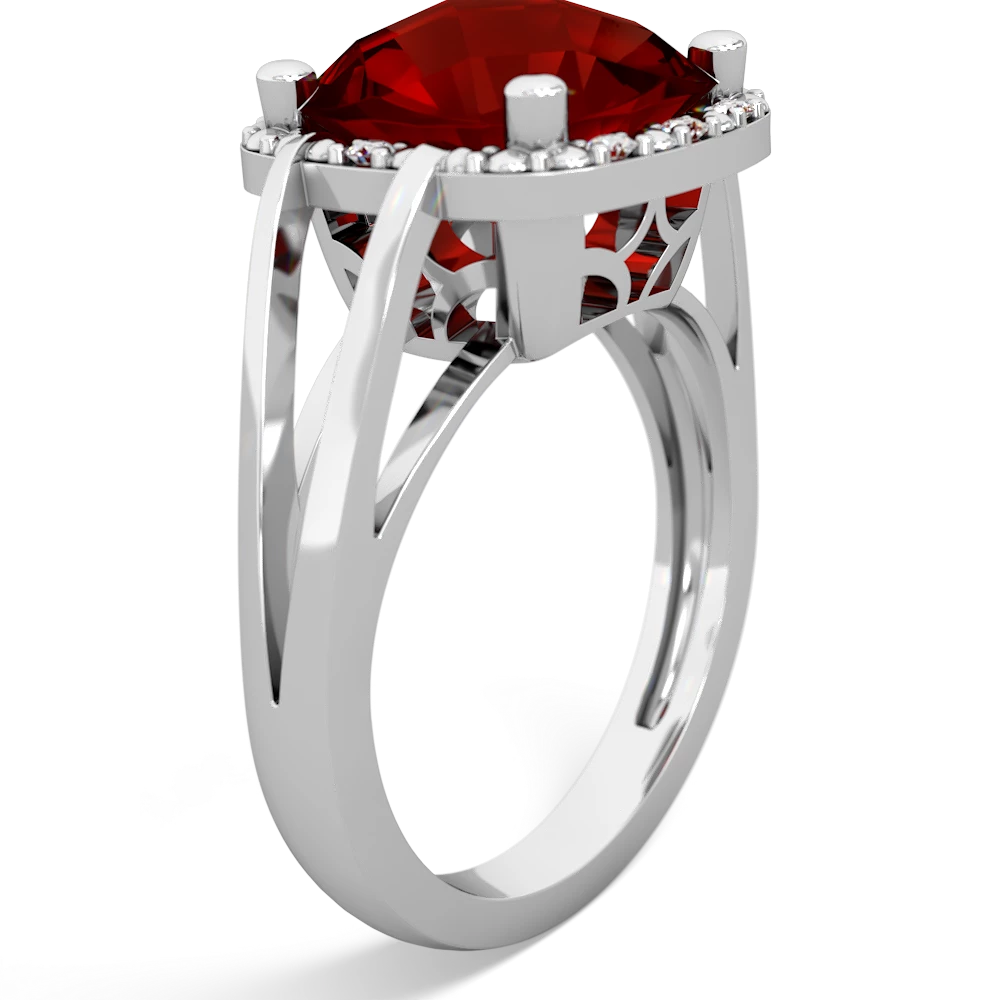 Garnet Art Deco Cocktail 14K White Gold ring R2498