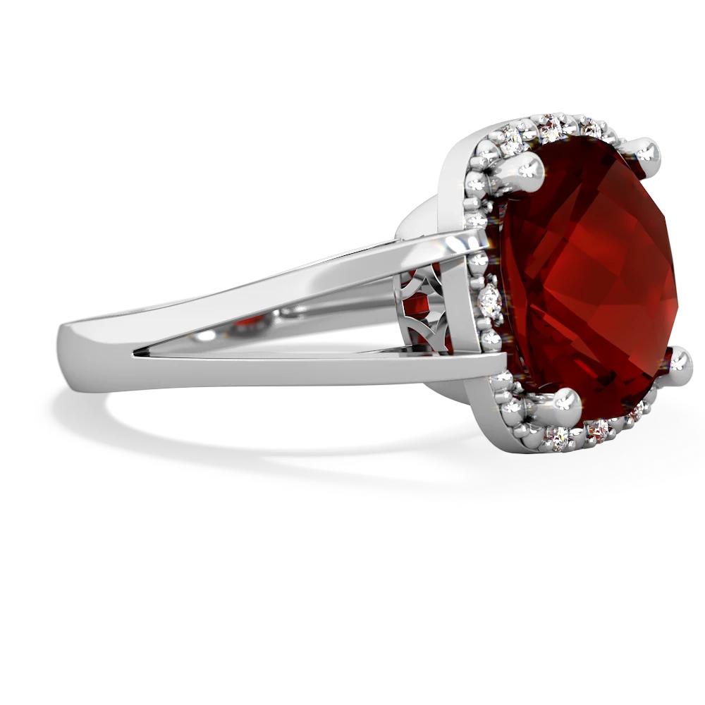 Garnet Art Deco Cocktail 14K White Gold ring R2498