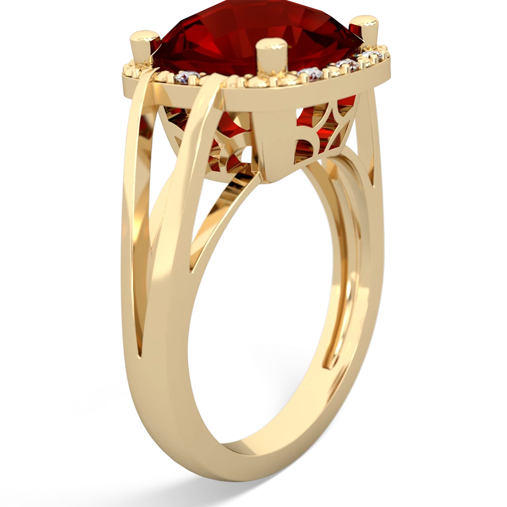 Garnet Art Deco Cocktail 14K Yellow Gold ring R2498