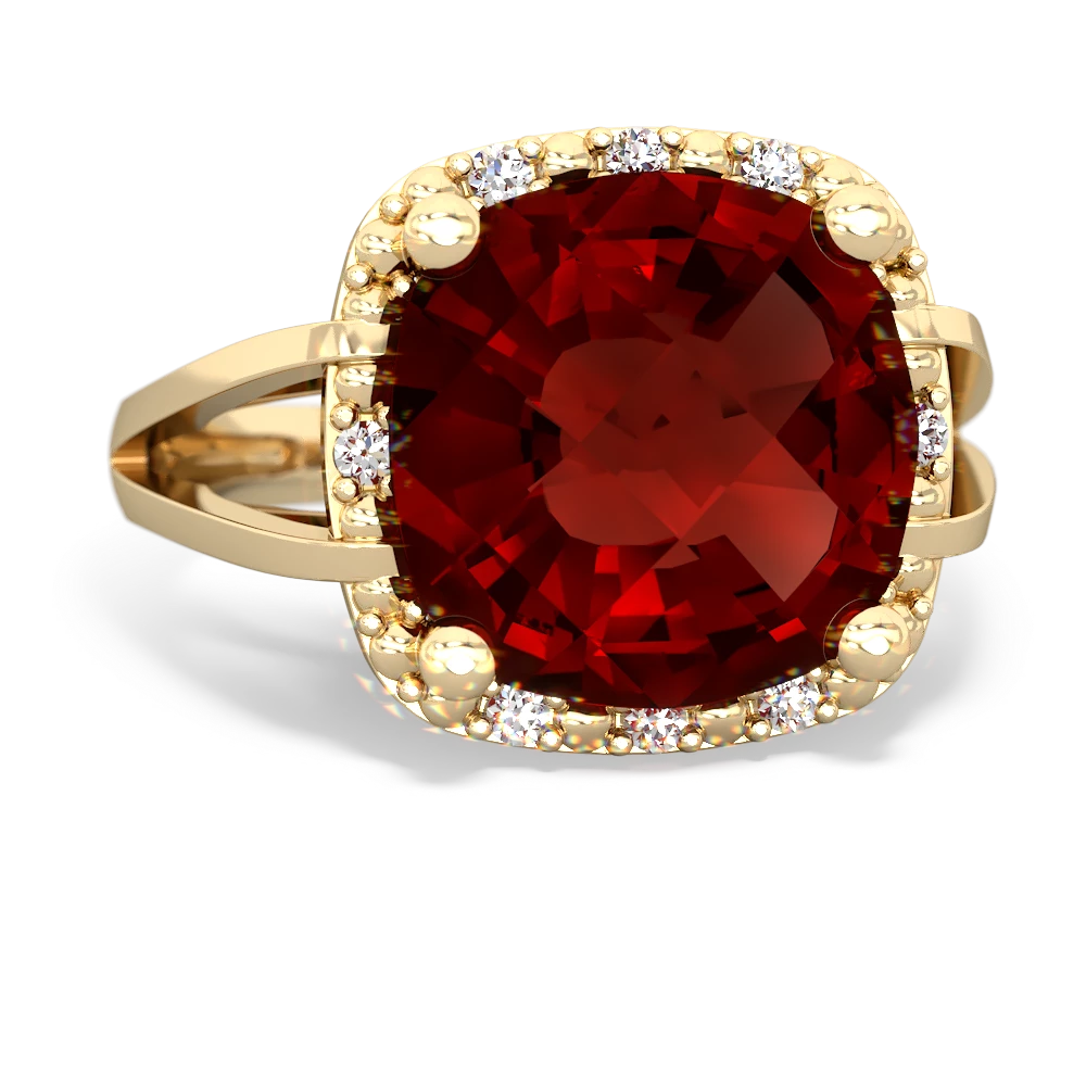 Garnet Art Deco Cocktail 14K Yellow Gold ring R2498