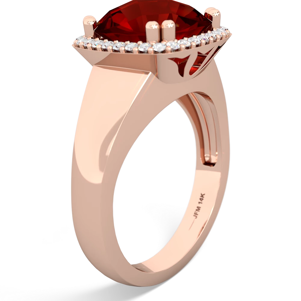 Garnet Halo Cocktail 14K Rose Gold ring R2544