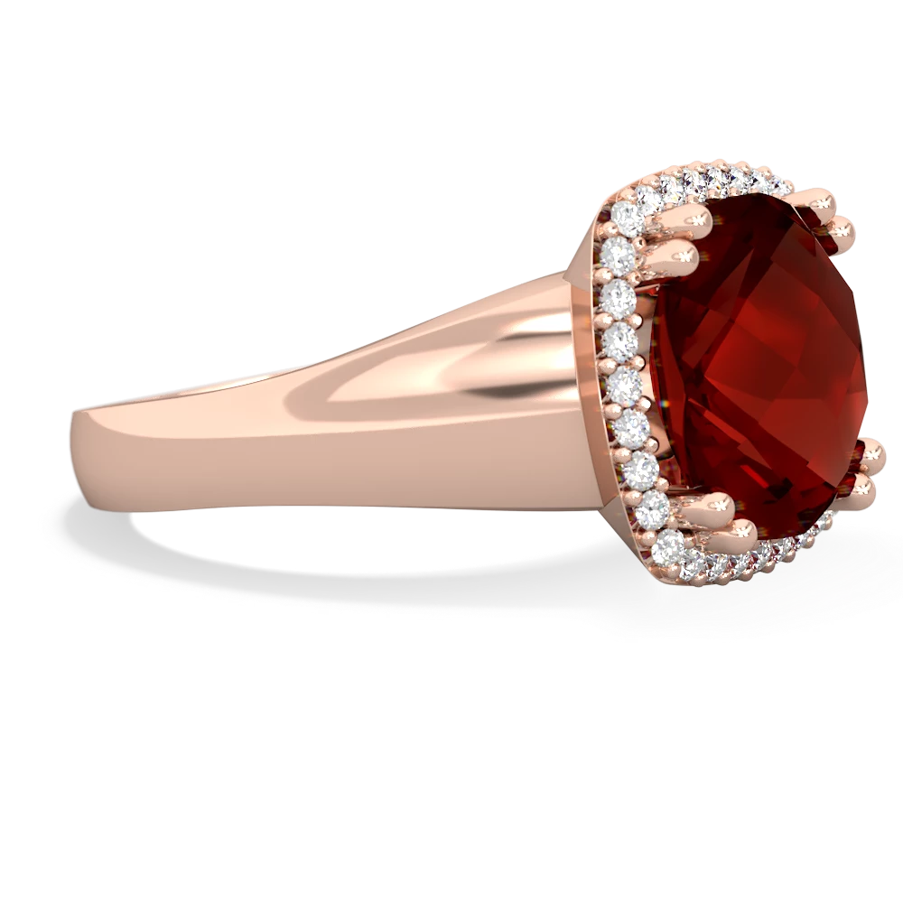 Garnet Halo Cocktail 14K Rose Gold ring R2544