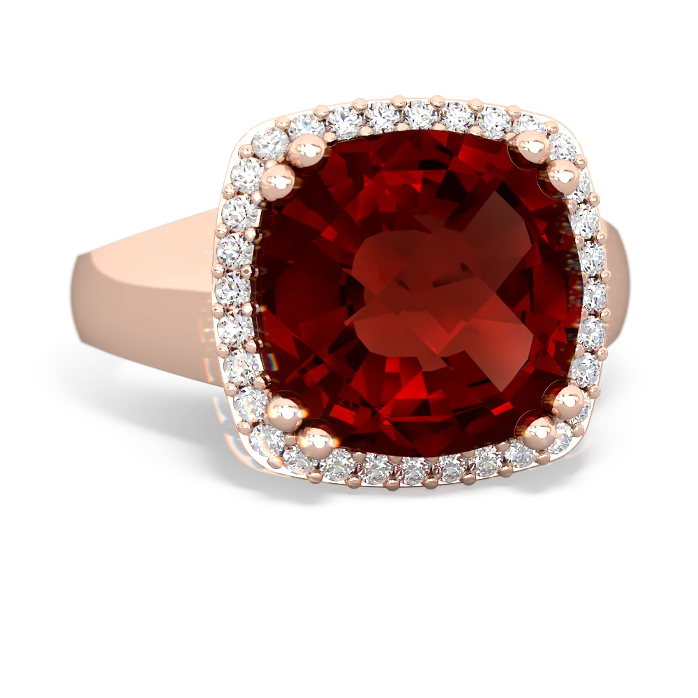 Garnet Halo Cocktail 14K Rose Gold ring R2544