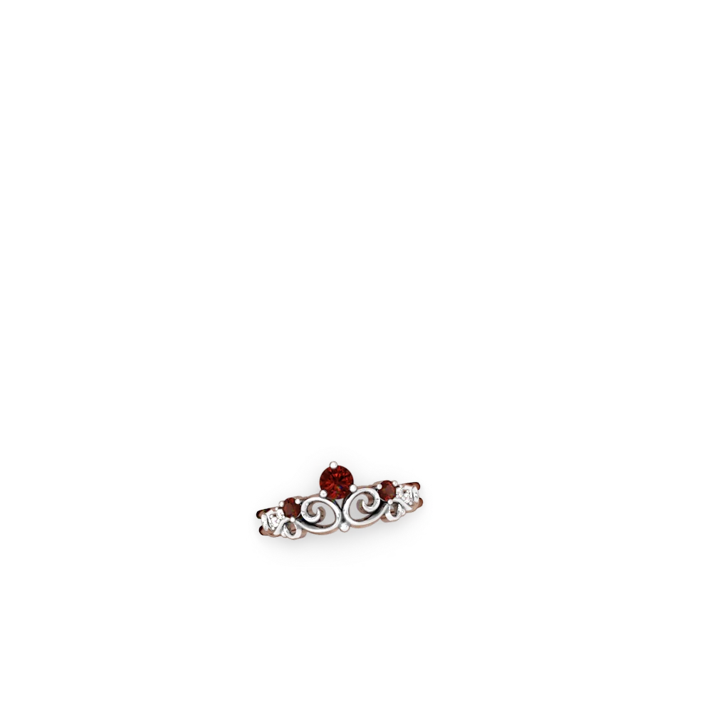 Garnet Crown Keepsake 14K White Gold ring R5740