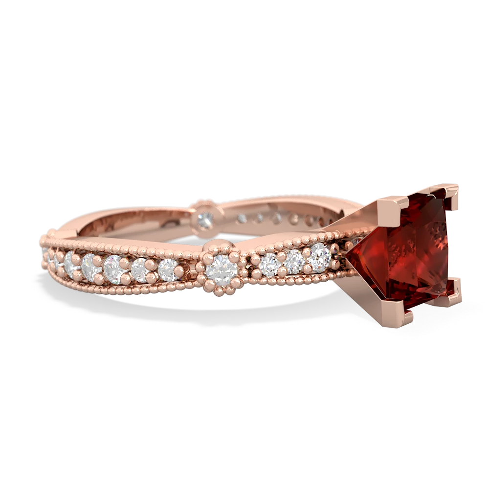 Garnet Sparkling Tiara 6Mm Princess 14K Rose Gold ring R26296SQ