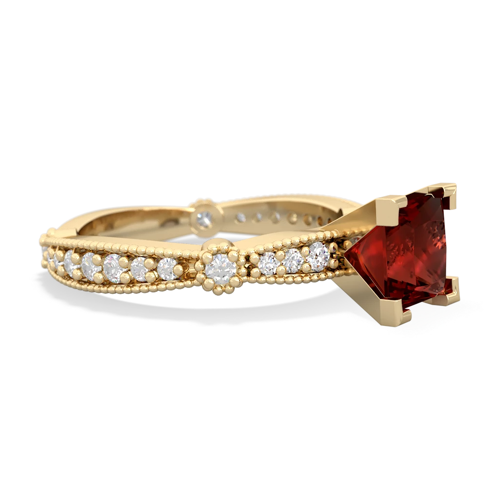 Garnet Sparkling Tiara 6Mm Princess 14K Yellow Gold ring R26296SQ