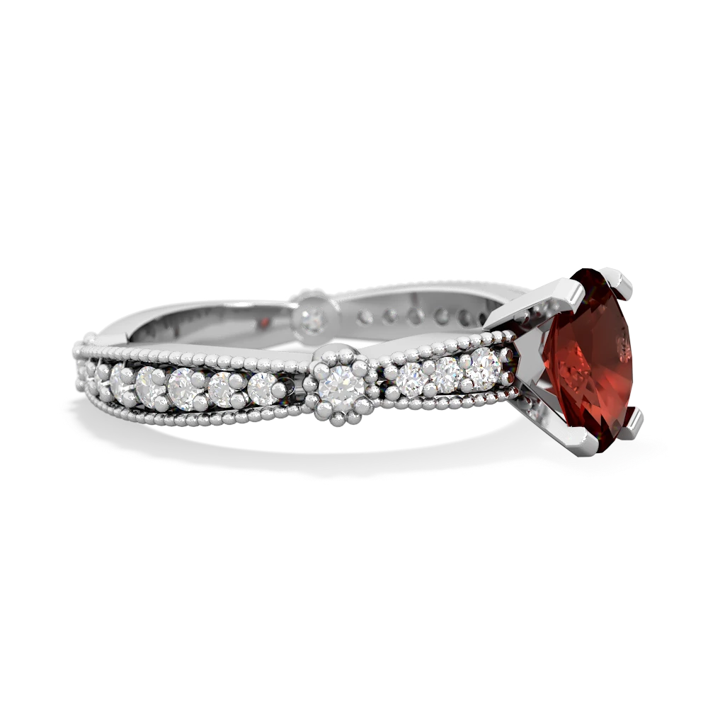 Garnet Sparkling Tiara 7X5mm Oval 14K White Gold ring R26297VL