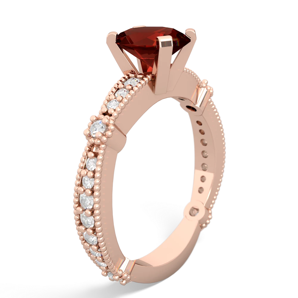 Garnet Sparkling Tiara 8X6 Oval 14K Rose Gold ring R26298VL