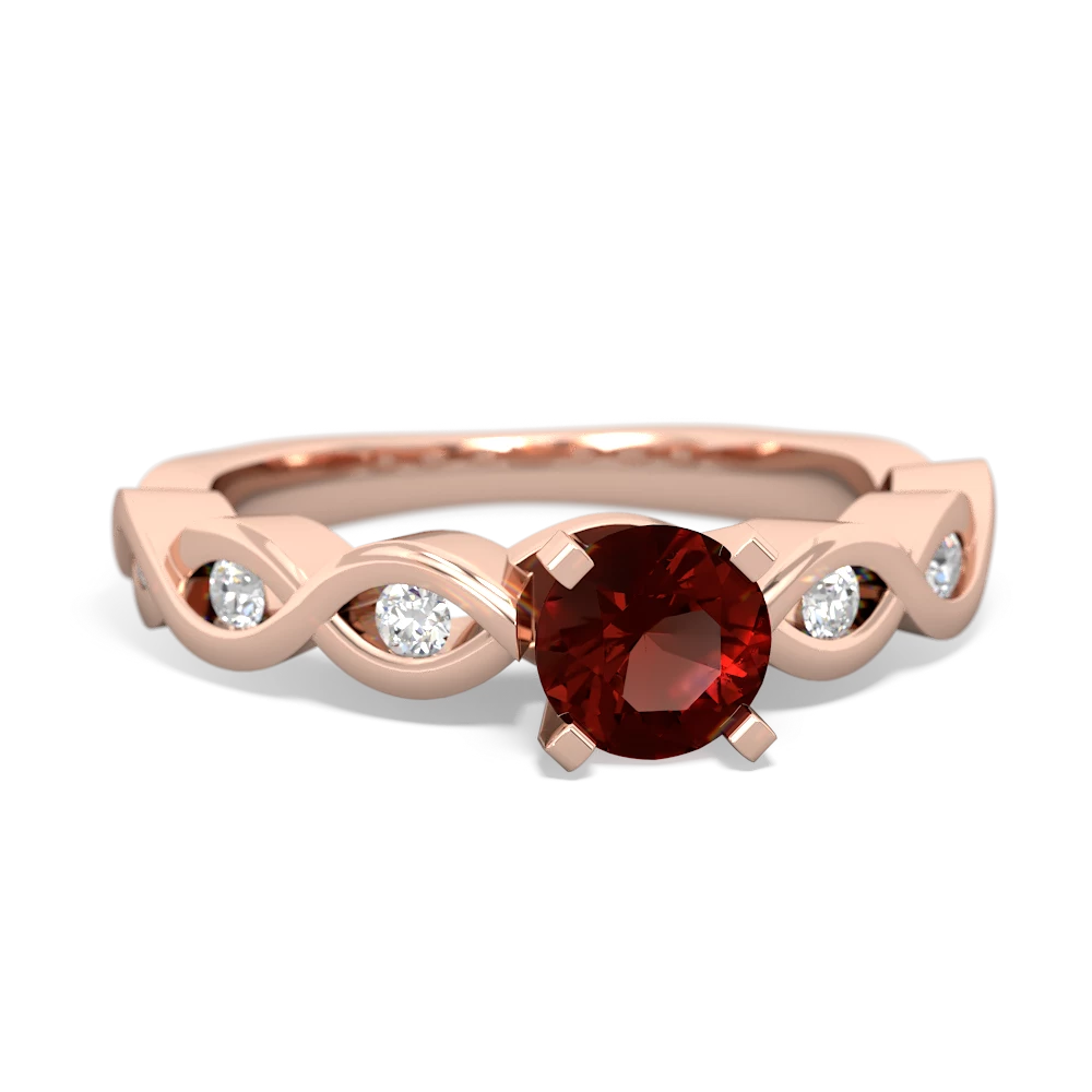 Garnet Infinity 5Mm Round Engagement 14K Rose Gold ring R26315RD