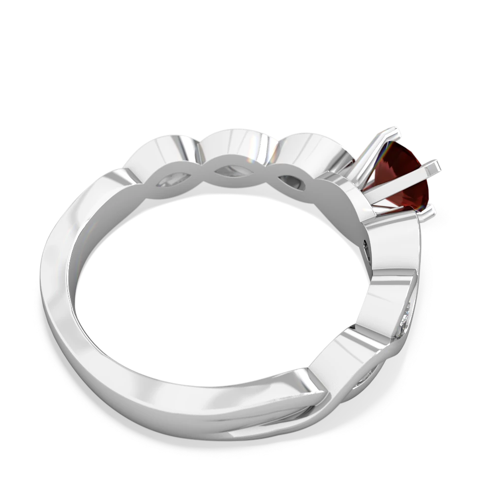 Garnet Infinity 5Mm Round Engagement 14K White Gold ring R26315RD