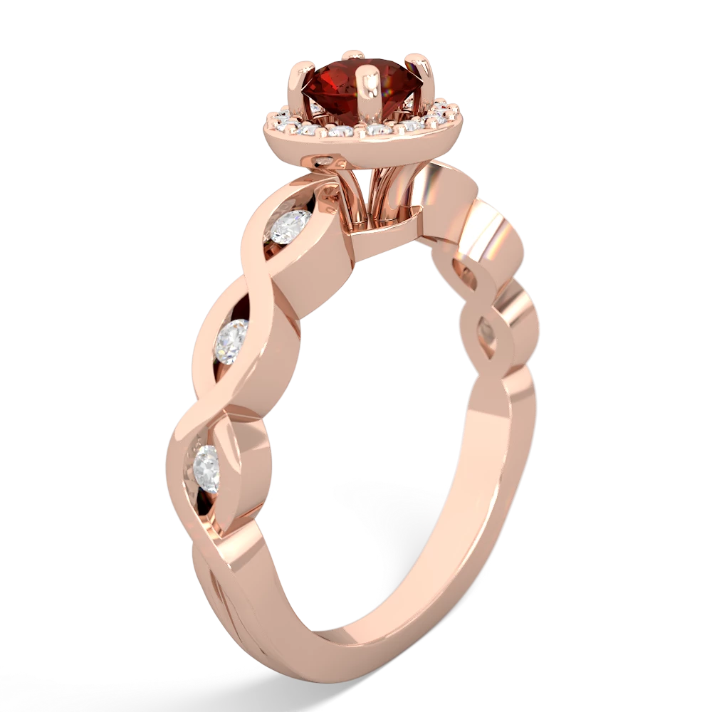 Garnet Infinity Halo Engagement 14K Rose Gold ring R26315RH