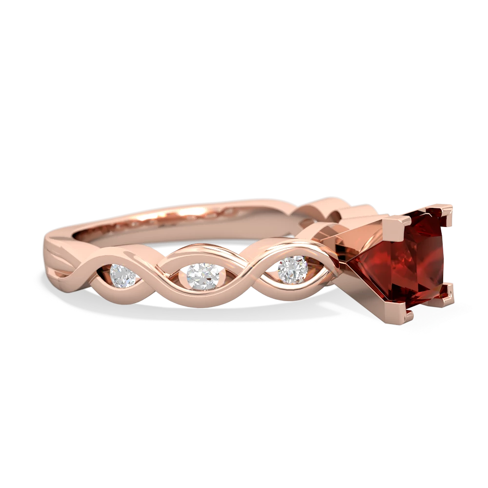 Garnet Infinity 5Mm Square Engagement 14K Rose Gold ring R26315SQ