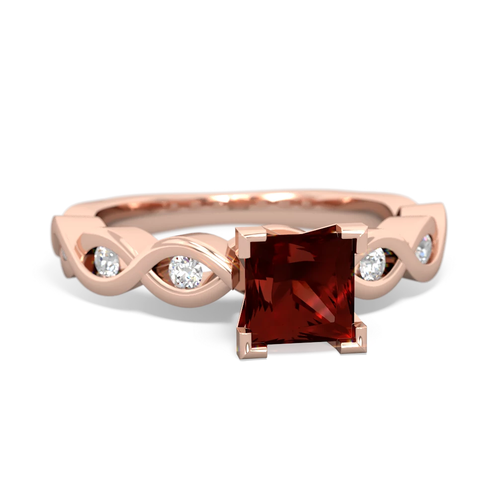 Garnet Infinity 5Mm Square Engagement 14K Rose Gold ring R26315SQ