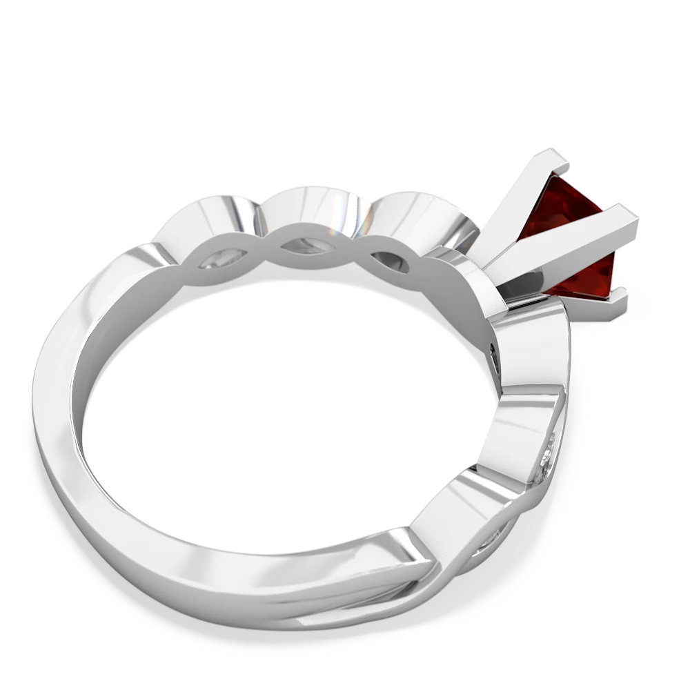 Garnet Infinity 5Mm Square Engagement 14K White Gold ring R26315SQ