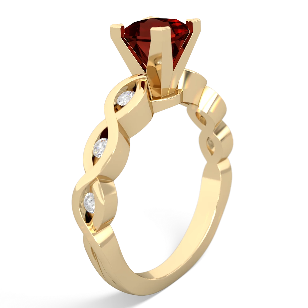 Garnet Infinity 5Mm Square Engagement 14K Yellow Gold ring R26315SQ